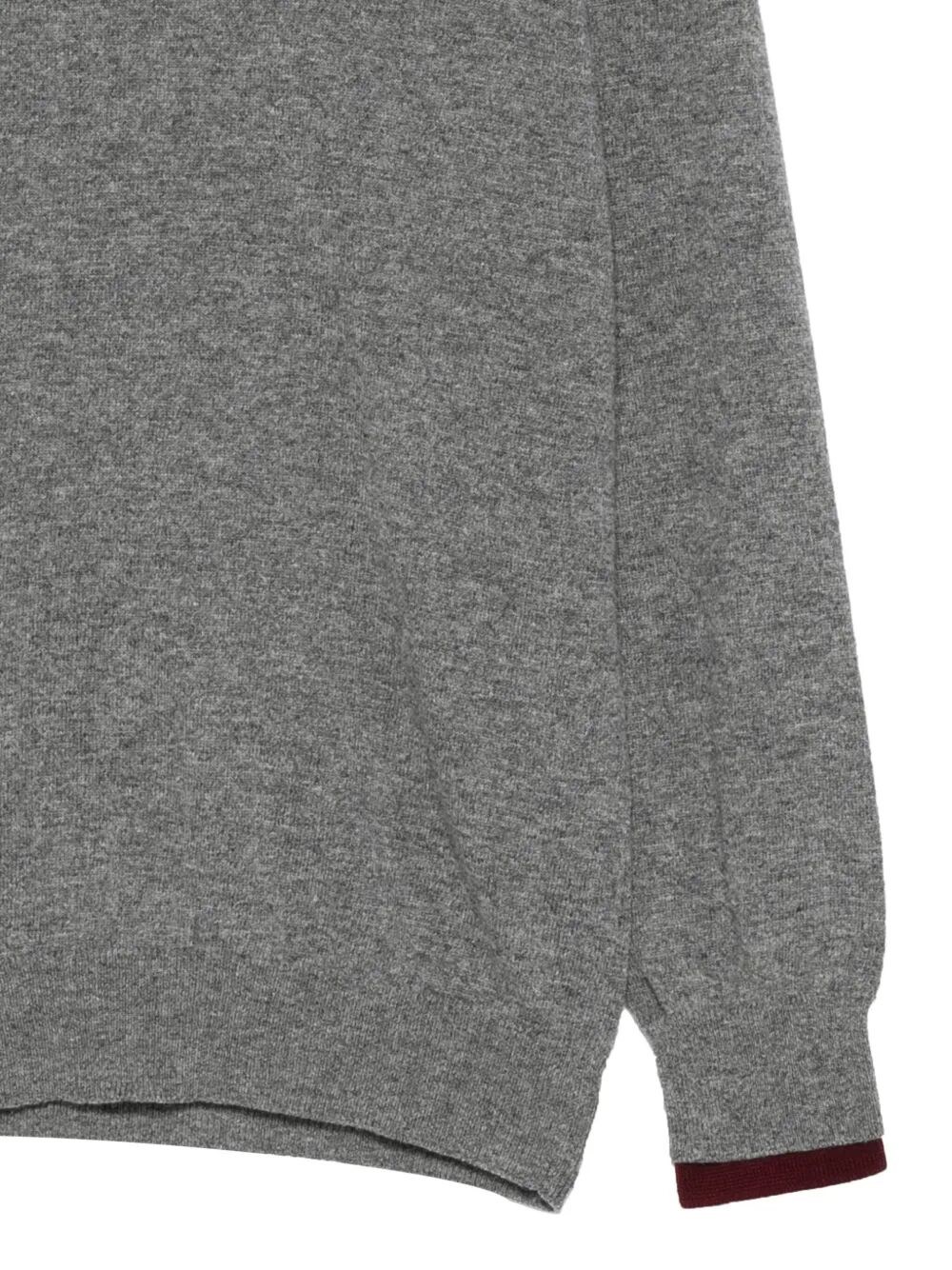WOOL CREWNECK SWEATER WITH CONTRASTING TRIM