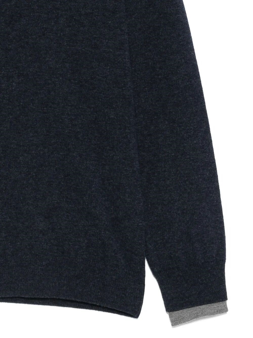 WOOL CREWNECK SWEATER WITH CONTRASTING TRIM