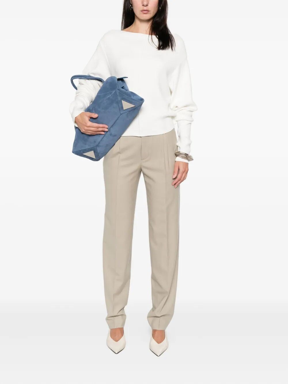 BEVERLY PLEATED WOOL TROUSERS