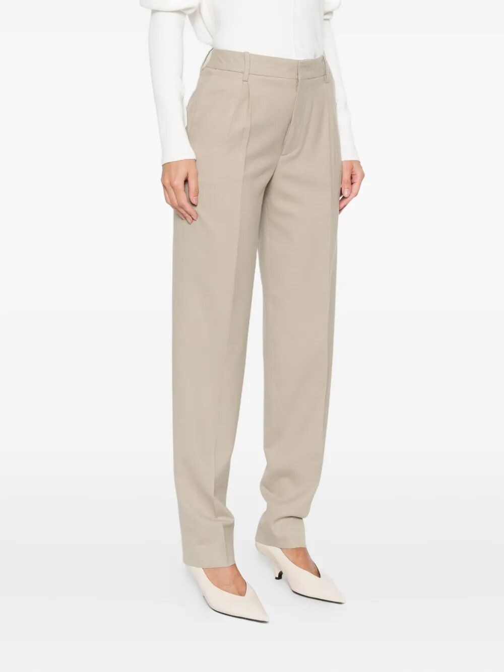 BEVERLY PLEATED WOOL TROUSERS