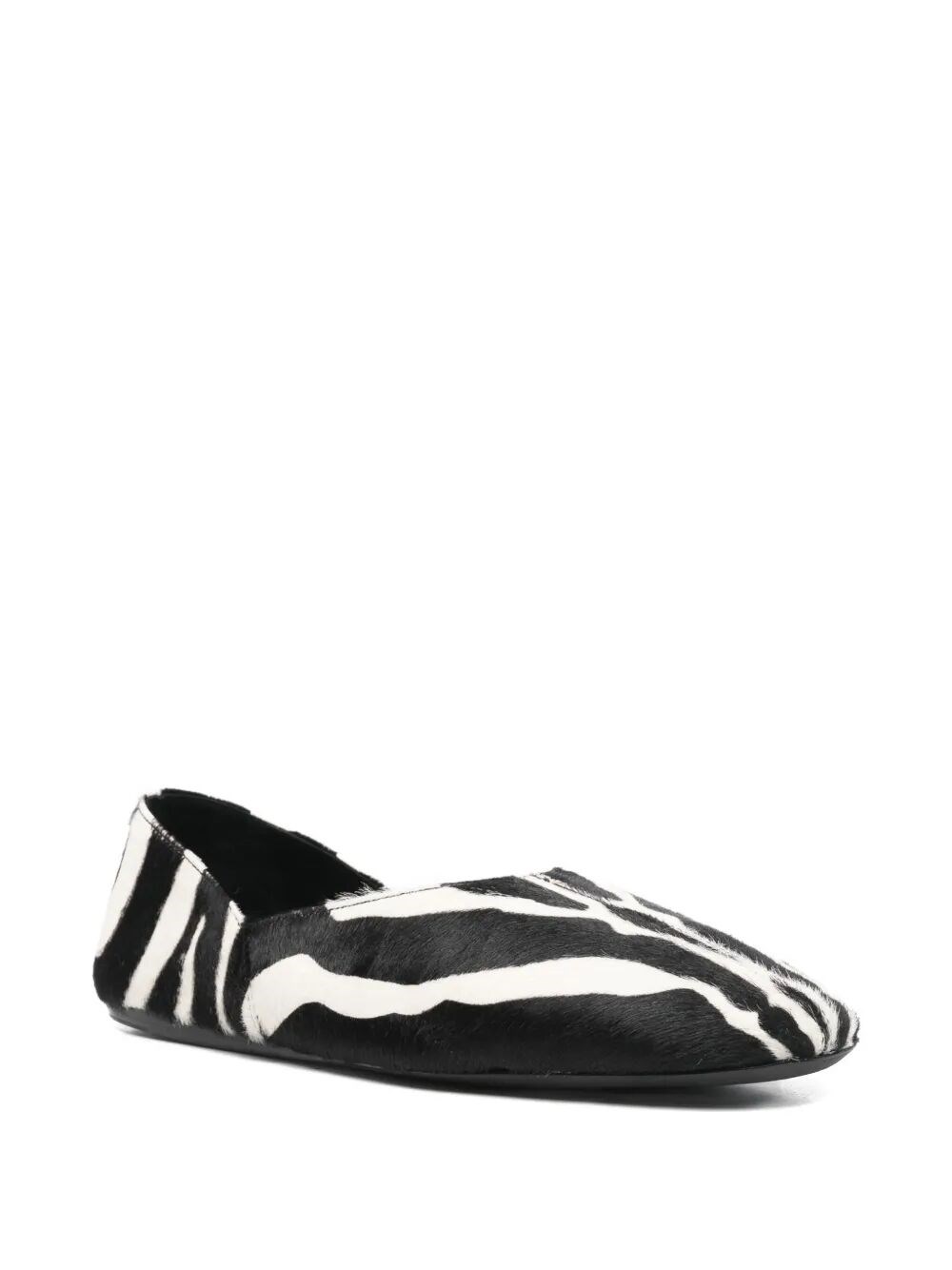 JANE ZEBRA PRINT HAIRCALF FLAT SLIPPERS