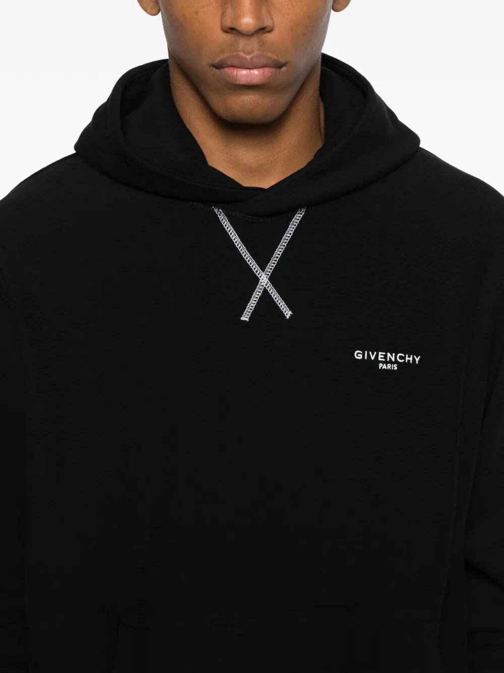 COUTURE SEAM FLEECE HOODIE WITH GIVENCHY PARIS EMBROIDERY