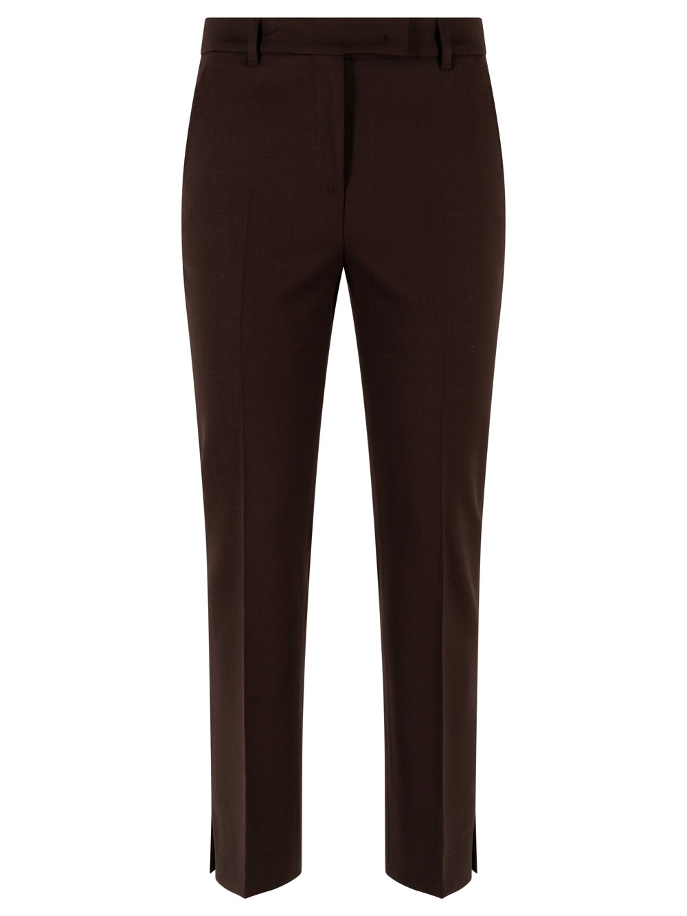 STRAIGHT-LEG AND MID-RISE WOOL TAILORED TROUSERS