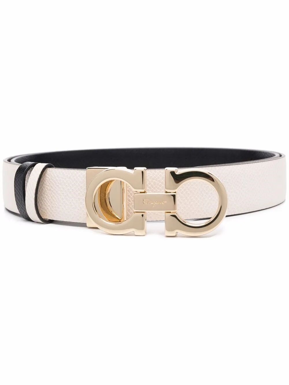 HAMMERED LEATHER REVERSIBLE GANCINI BELT