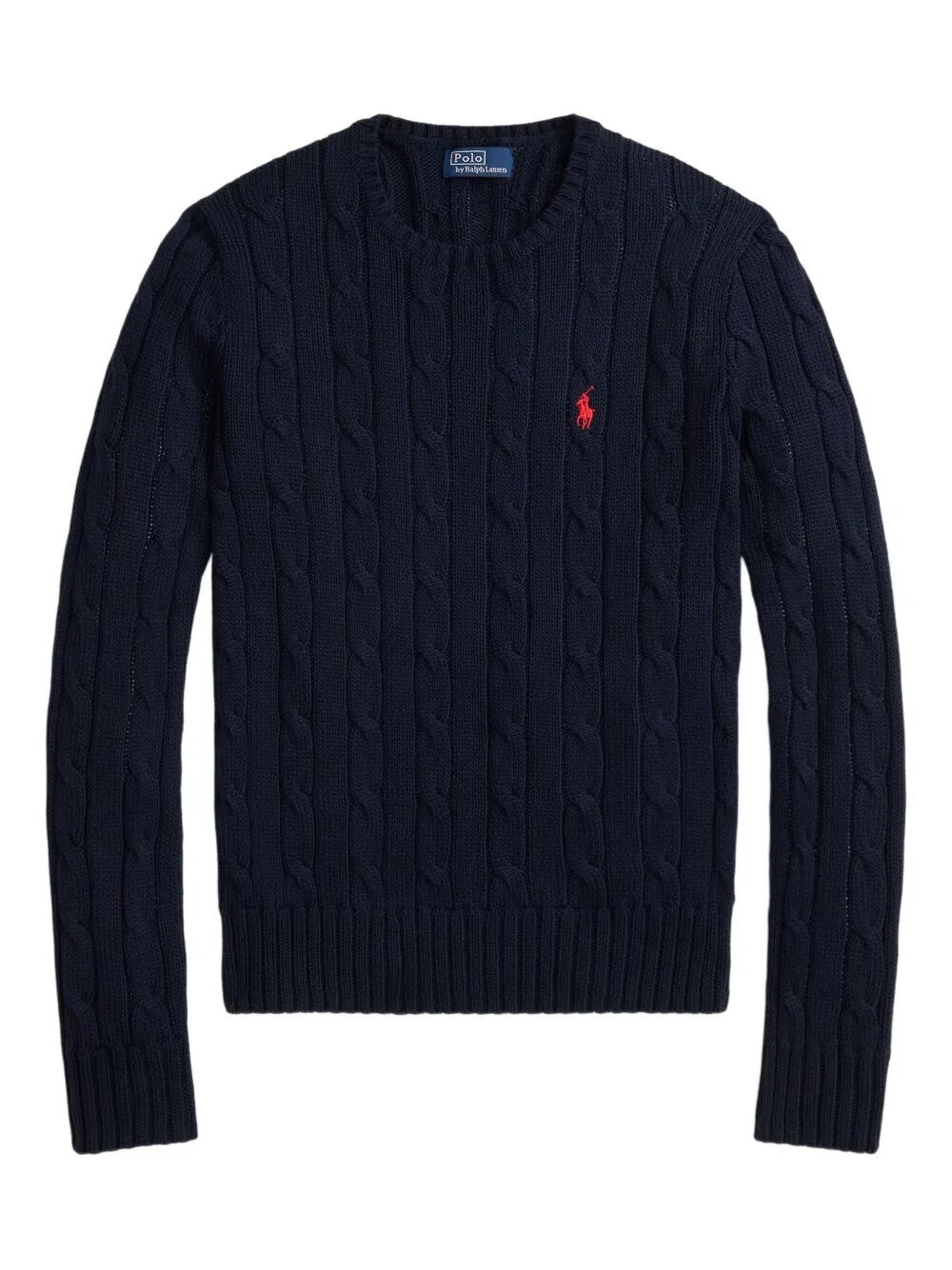CABLE-KNIT SLIM FIT COTTON CREWNECK JUMPER