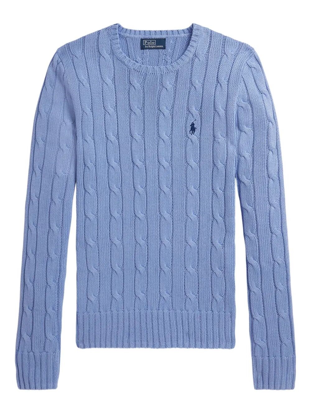 CABLE-KNIT SLIM FIT COTTON CREWNECK JUMPER