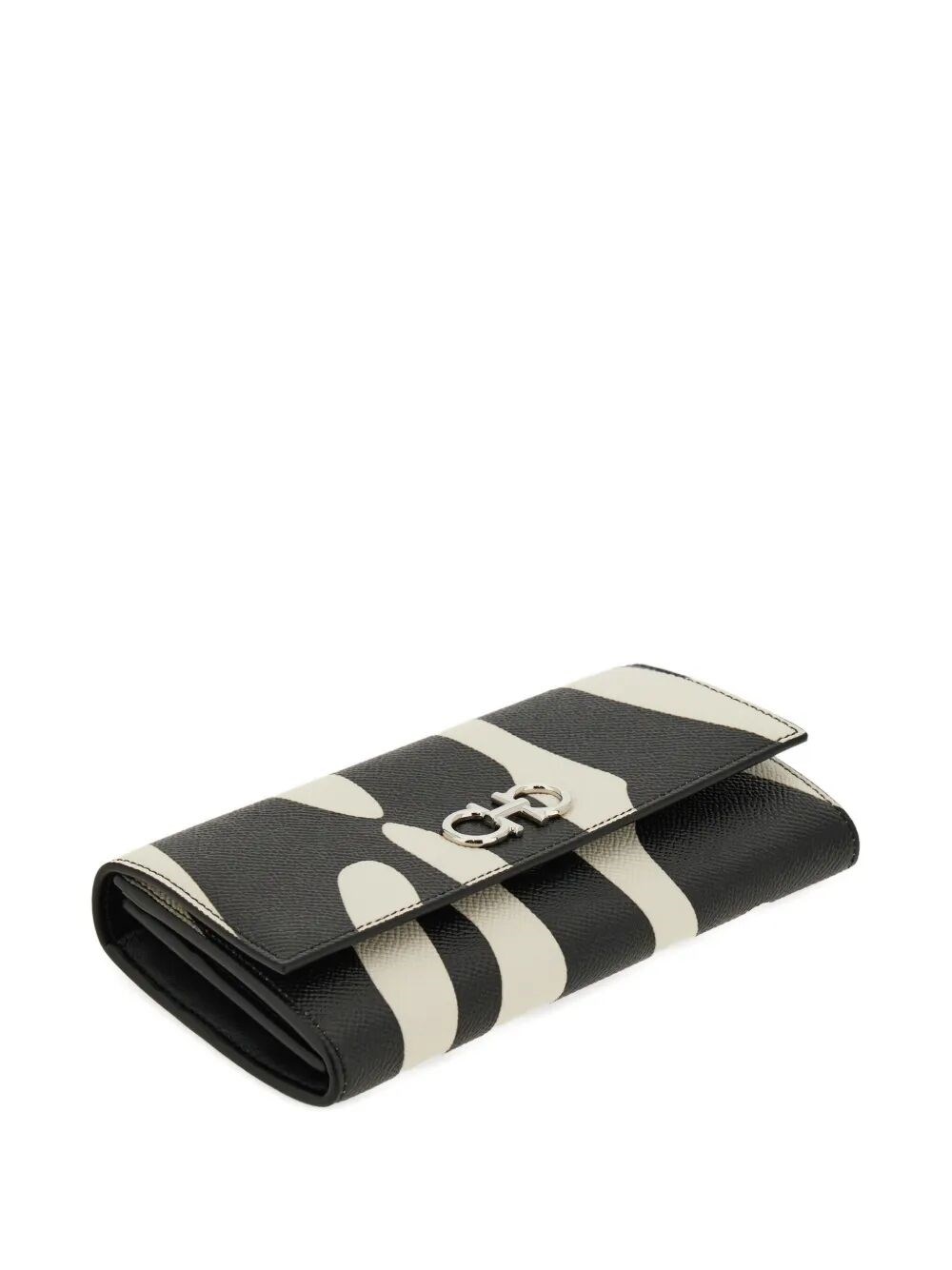 GANCINI ZEBRA-PRINT LEATHER WALLET ON CHAIN