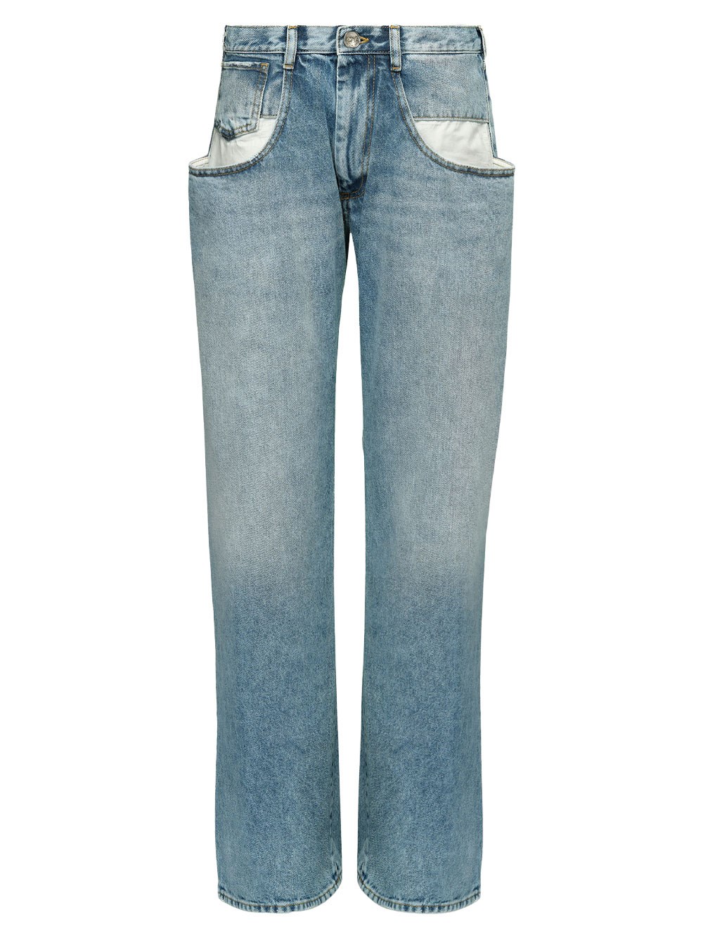 RELAXED FIT JEANS WITH CONTRASTED POCKETS