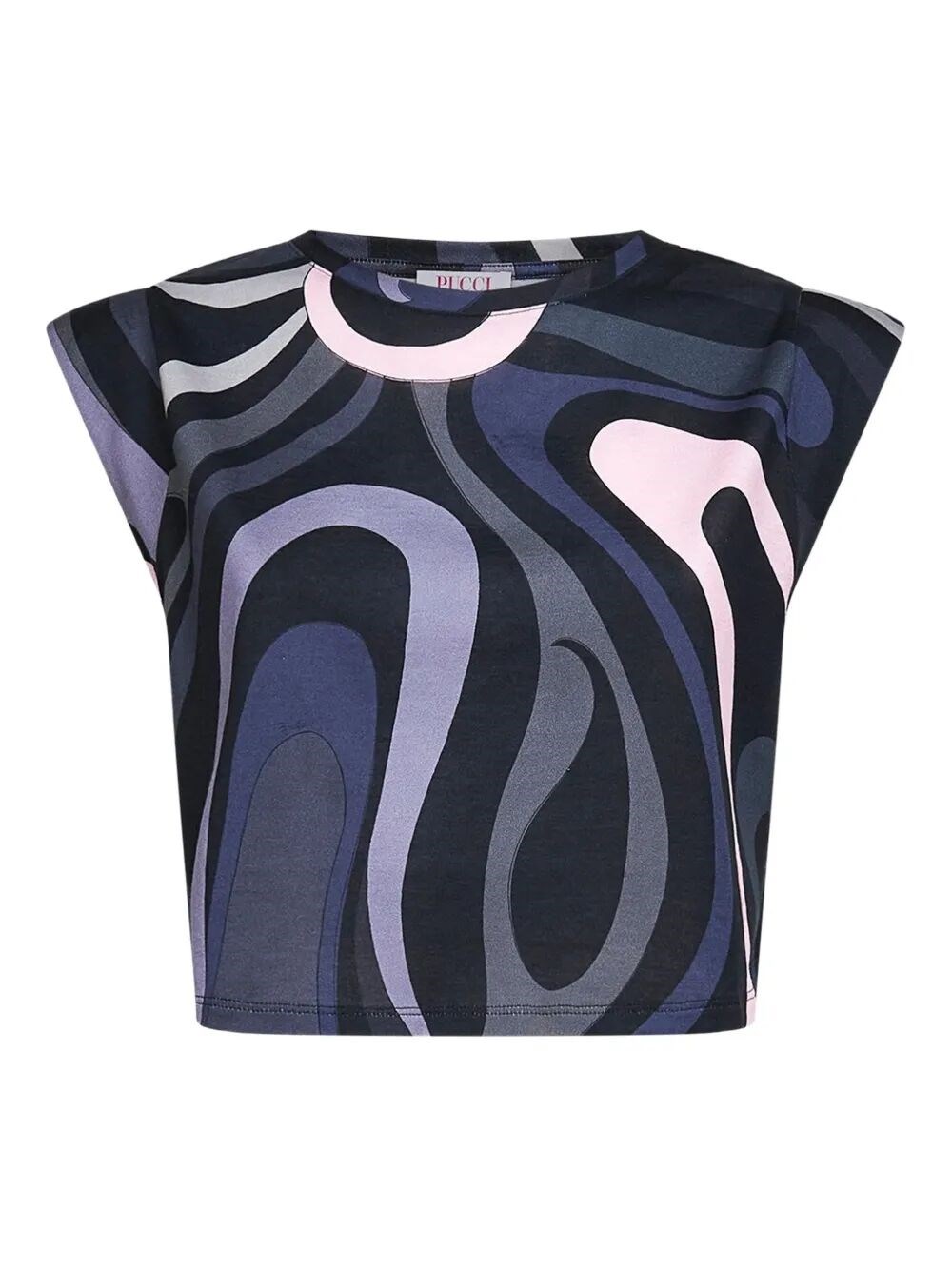 MARMO-PRINT CROPPED T-SHIRT