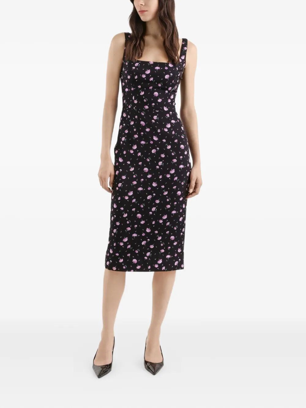 CARNATIONS-PRINT SHEATH DRESS