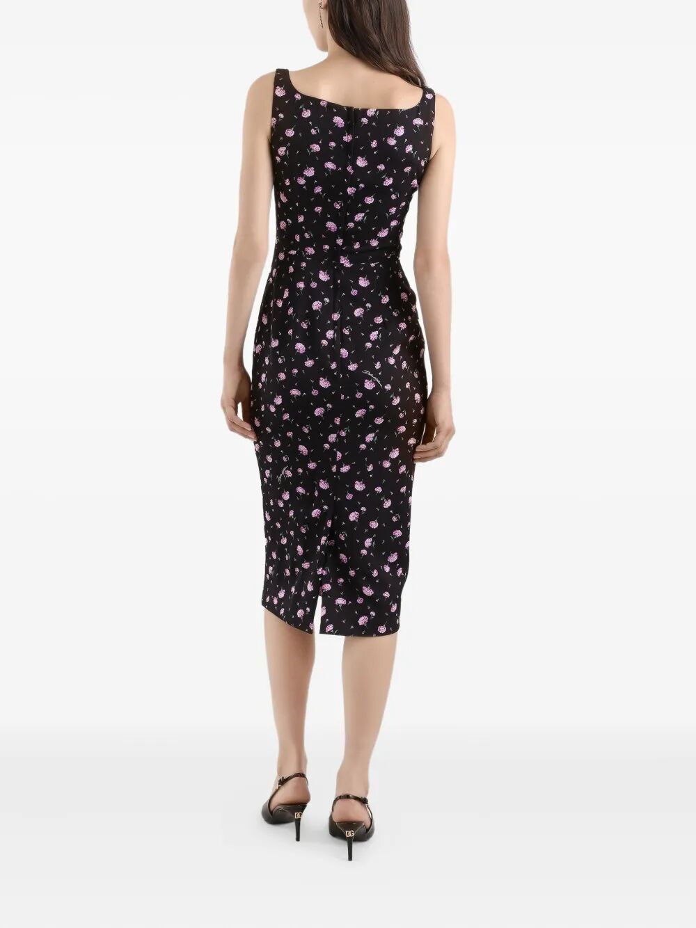 CARNATIONS-PRINT SHEATH DRESS