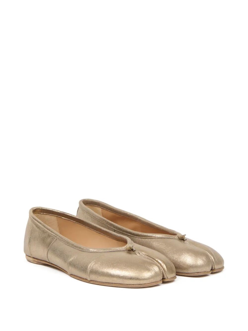 TABI NEW METALLIC LEATHER BALLERINAS WITH LAMINATED FINISH