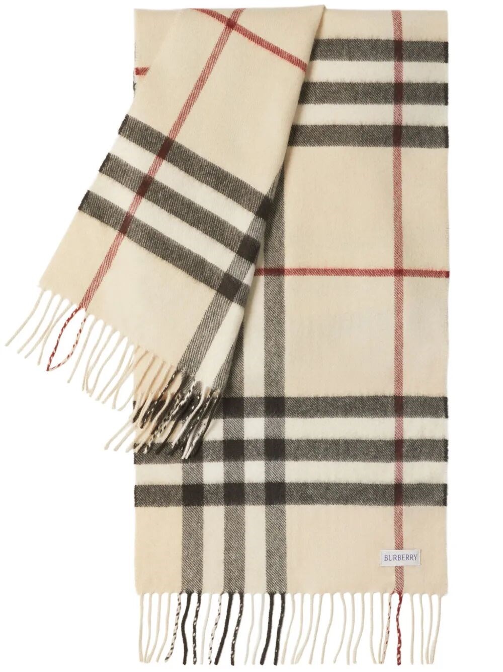 RECTANGULAR CHECK CASHMERE SCARF