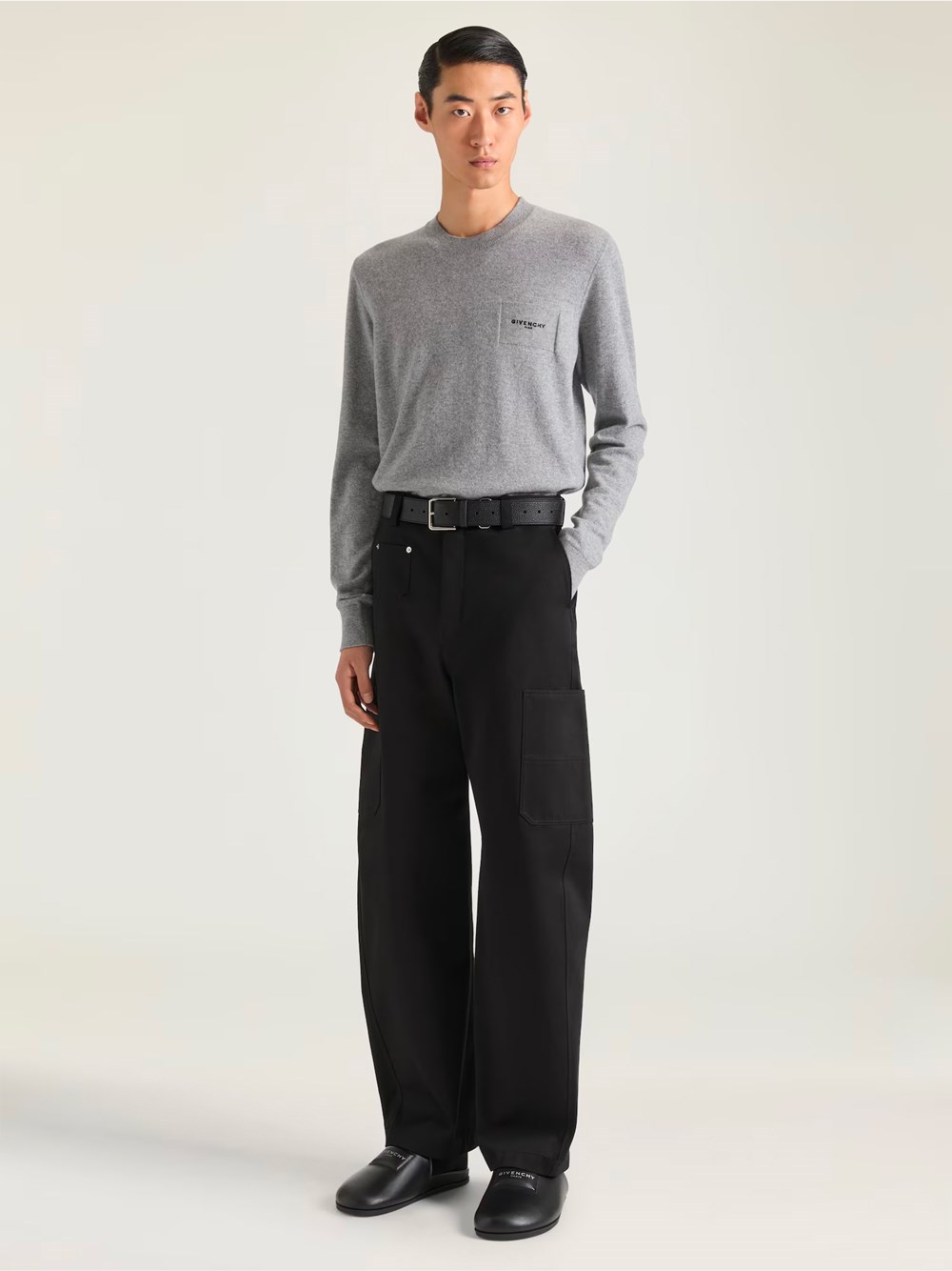 COUTURE SEAM TROUSERS IN COTTON EMBROIDERED GIVENCHY PARIS