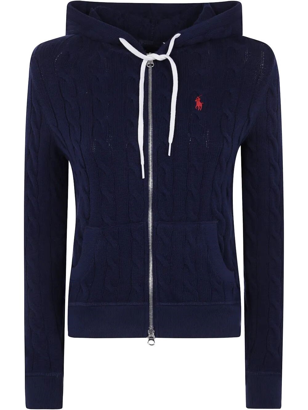 CABLE-KNIT COTTON FULL-ZIP HOODIE