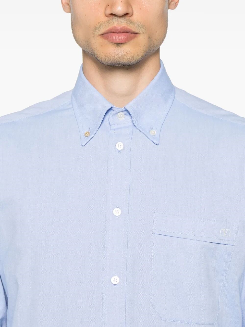 COTTON OXFORD SHIRT WITH VLOGO EMBROIDERY