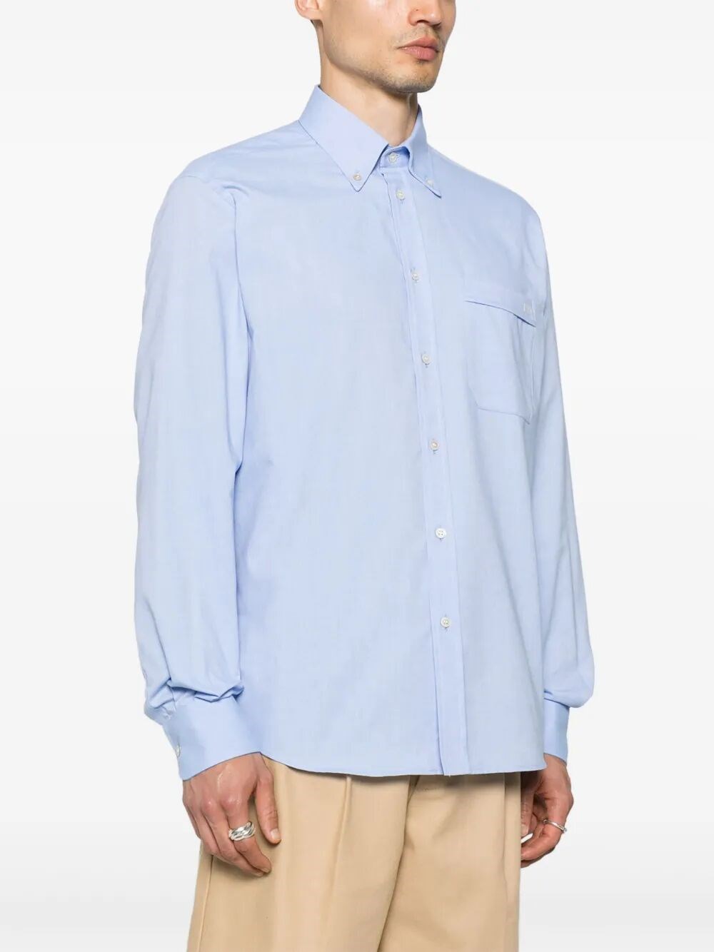 COTTON OXFORD SHIRT WITH VLOGO EMBROIDERY