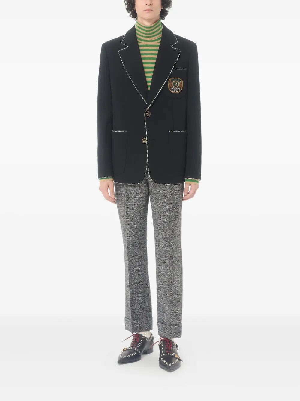 SINGLE-BREASTED BLAZER WITH PATCH