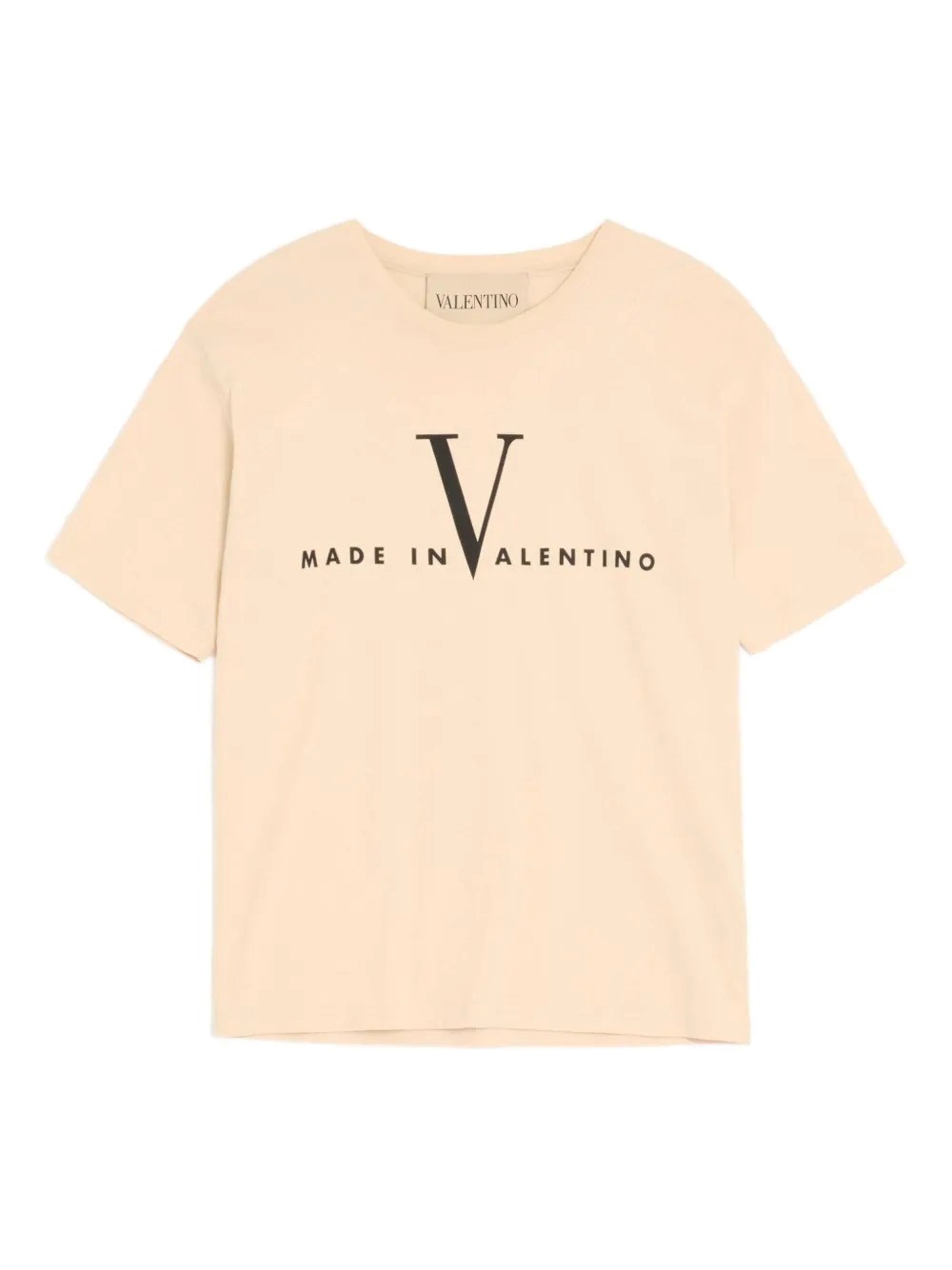 VALENTINO COTTON T-SHIRT WITH MADE IN VALENTINO PRINT