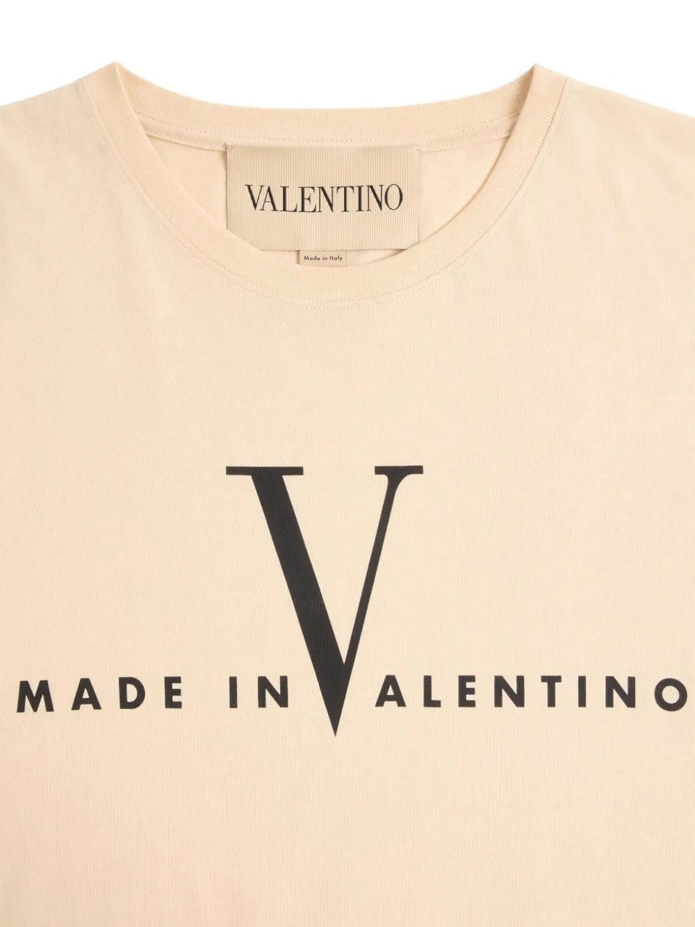 VALENTINO COTTON T-SHIRT WITH MADE IN VALENTINO PRINT