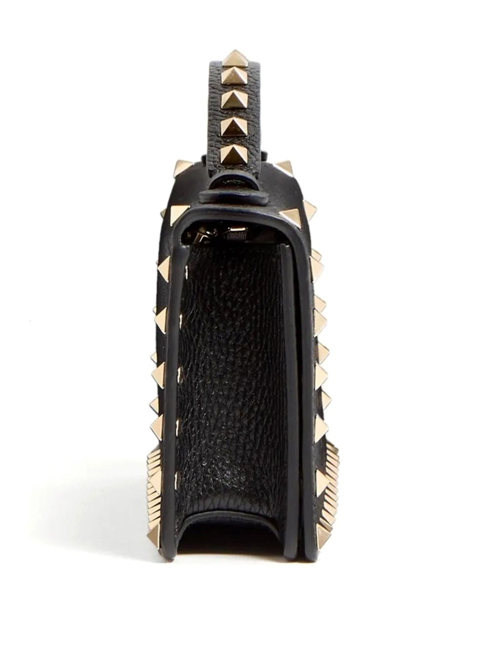 ROCKSTUD GRAINY LEATHER WALLET WITH DETACHABLE CHAIN