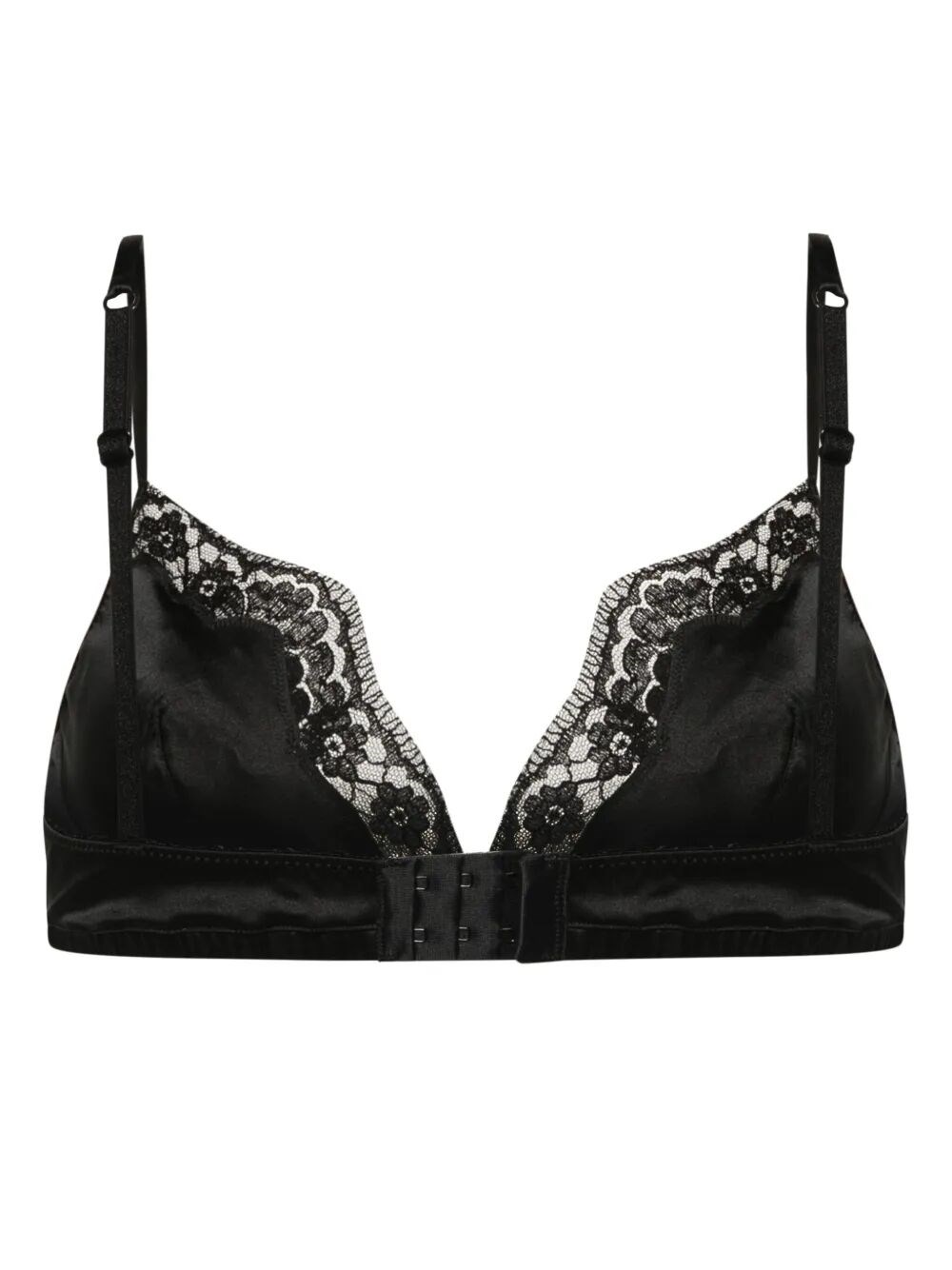SOFT-CUP SATIN BRA WITH LACE DETAILING