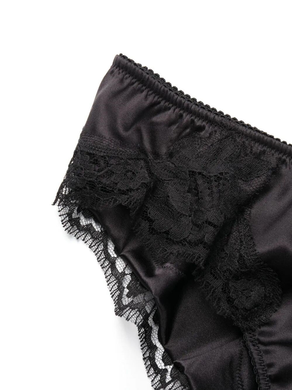 SATIN BRIEFS WITH LACE DETAILING