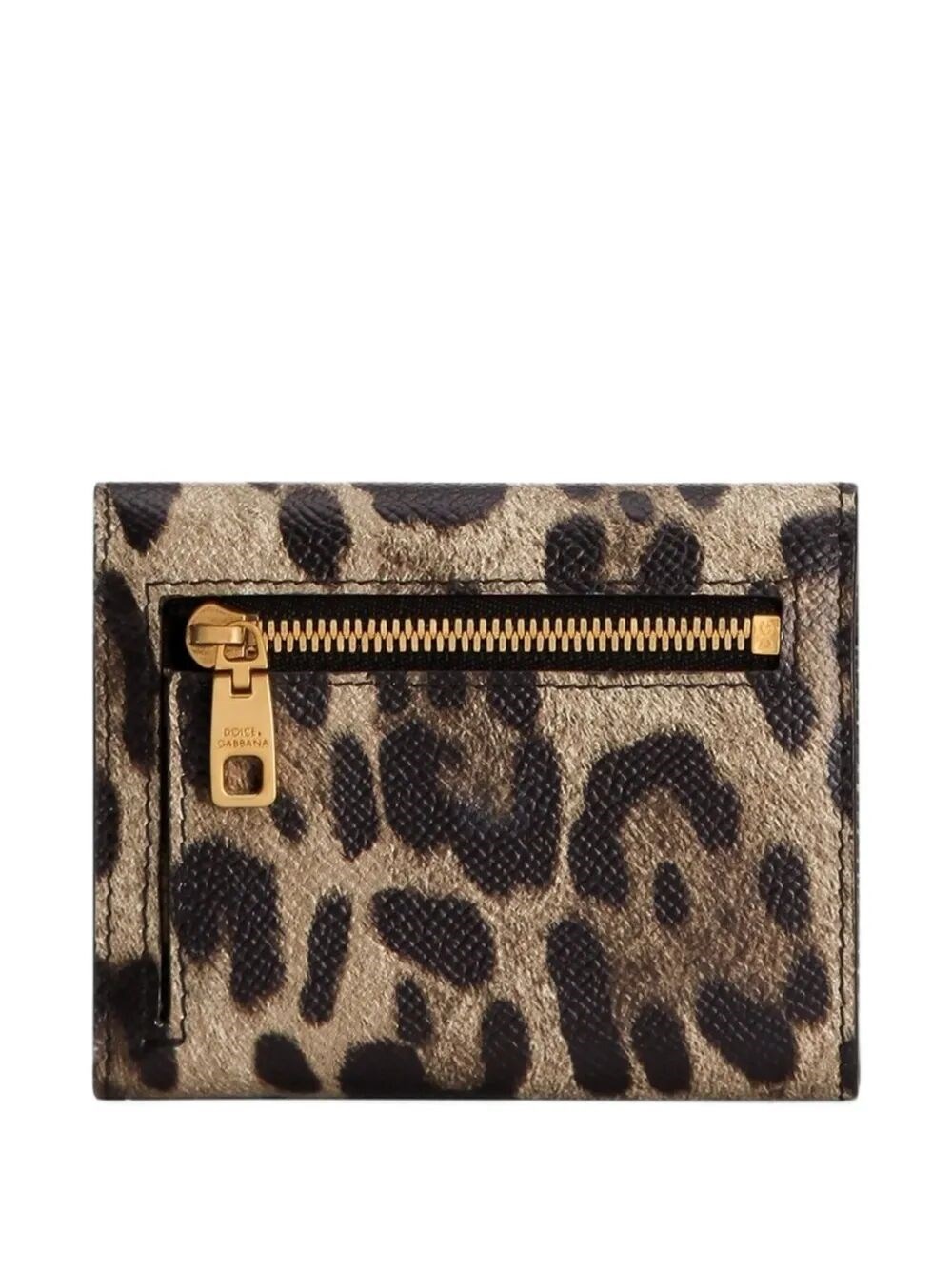 LEOPARD-PRINT TRI-FOLD WALLET IN DAUPHINE LEATHER