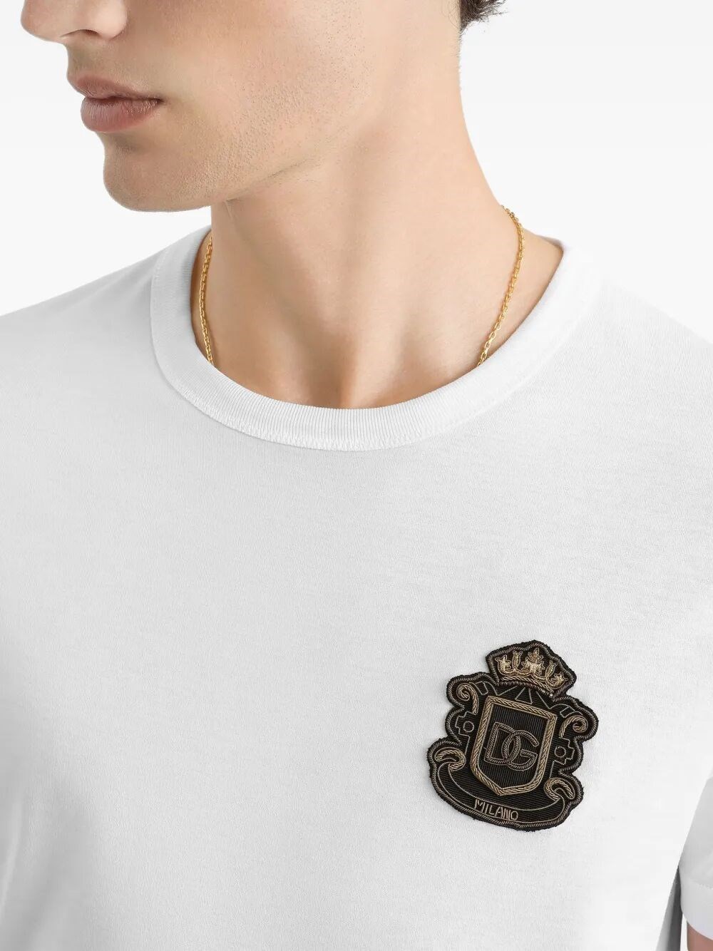 COTTON T-SHIRT WITH LOGO CREST