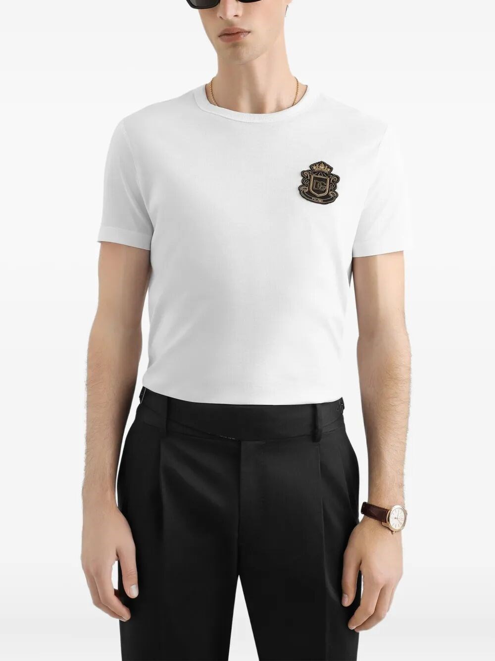 COTTON T-SHIRT WITH LOGO CREST