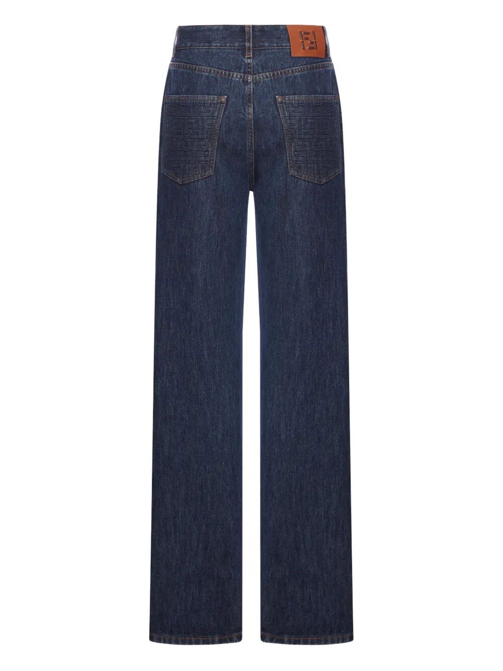 HIGH-WAISTED AND STRAIGHT LEG FIVE-POCKET JEANS