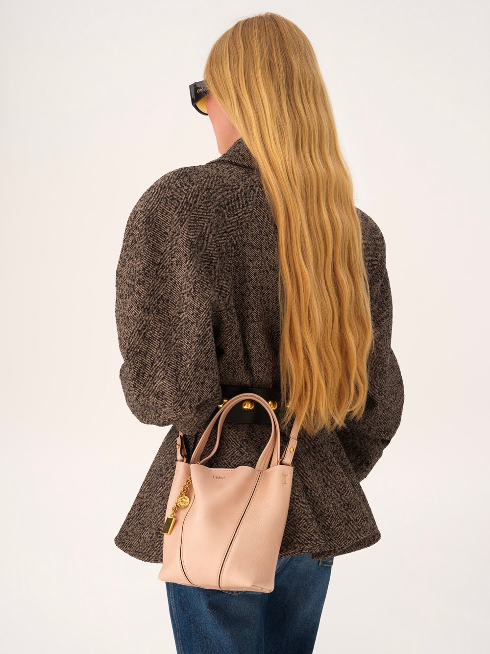 SMALL CHLOÉ SPIN TOTE BAG IN GRAINED LEATHER