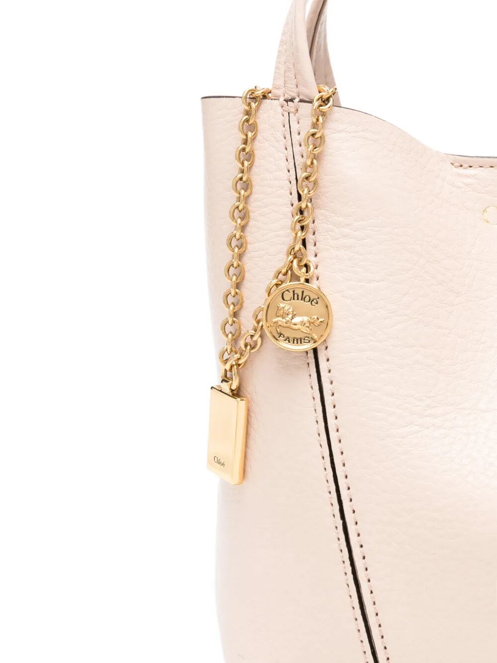 SMALL CHLOÉ SPIN TOTE BAG IN GRAINED LEATHER