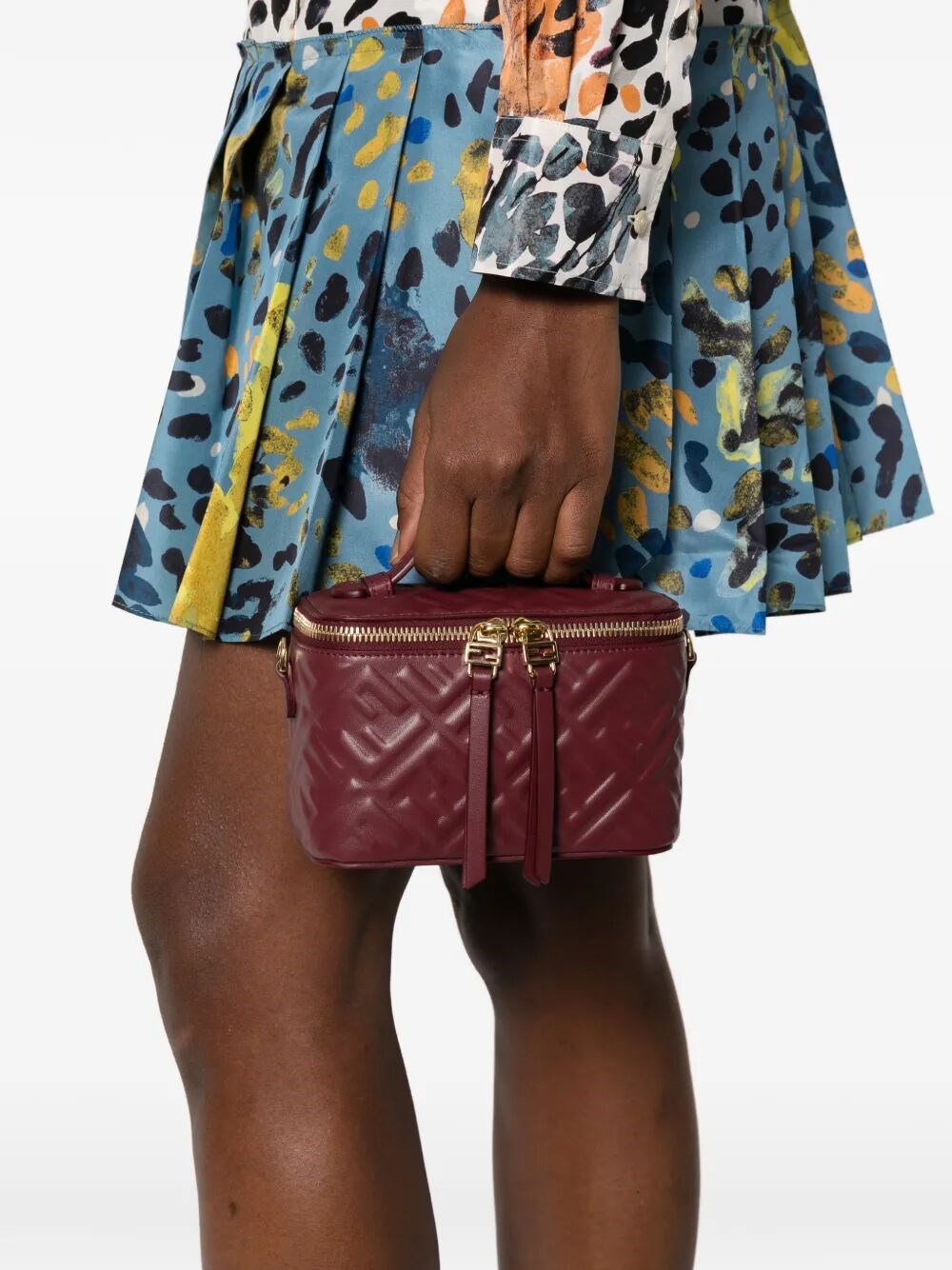 FENDI VANITY NAPPA LEATHER BAG WITH FF MOTIF