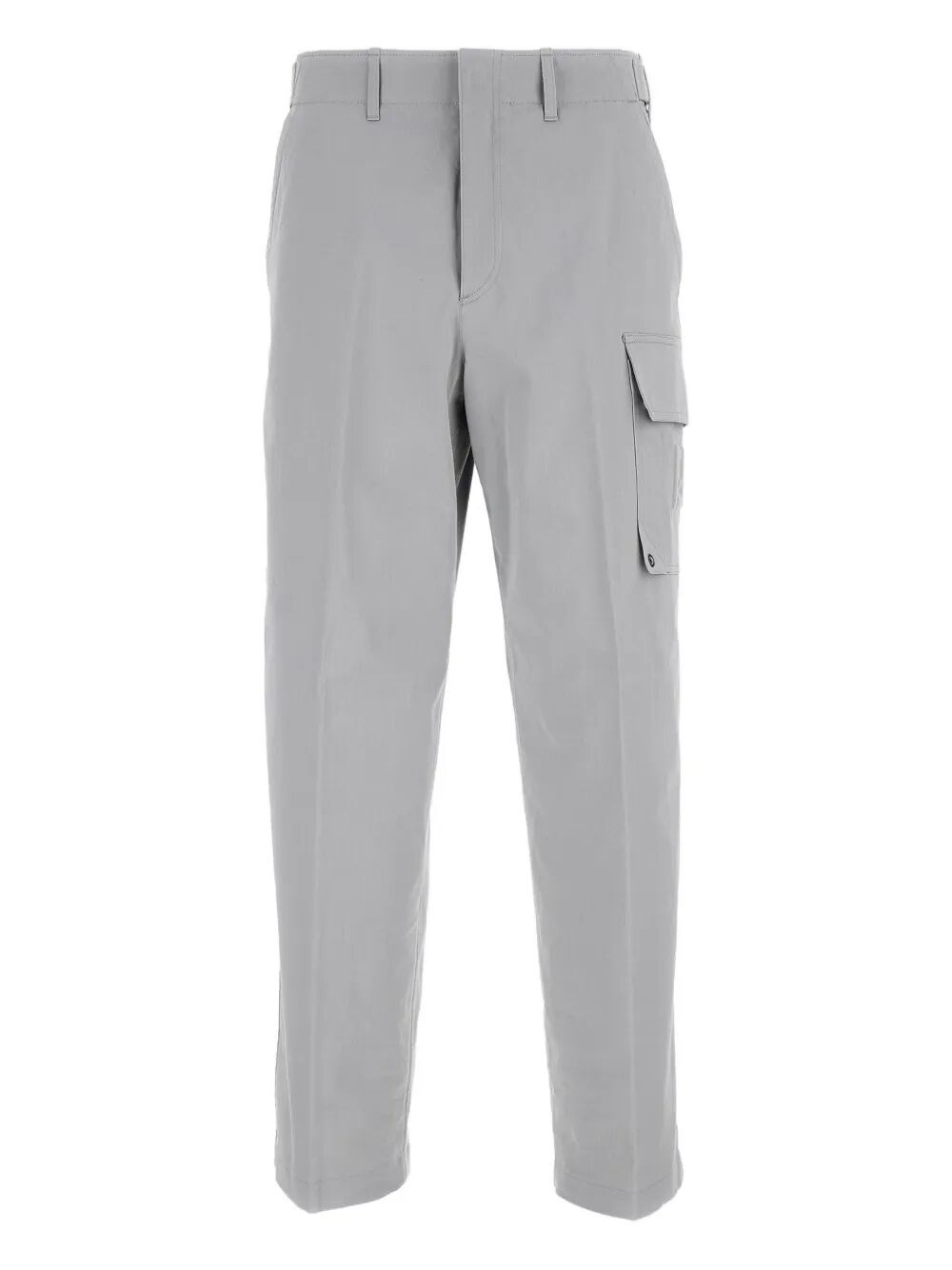 GABARDINE CARGO TROUSERS WITH LARGE PATCH POCKET