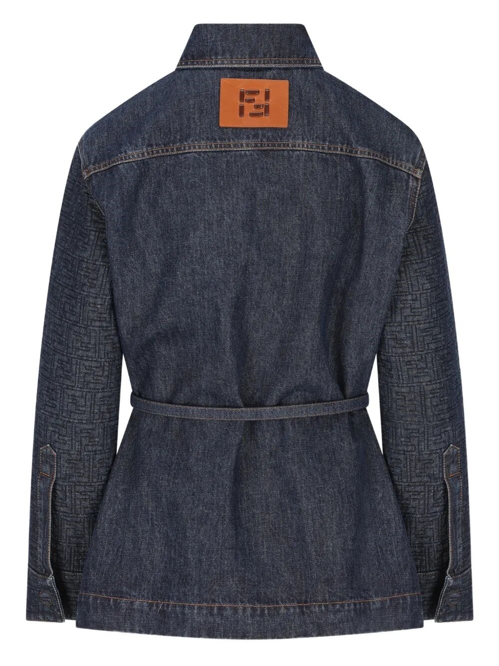 GO-TO DENIM SHIRT JACKET WITH QUILTED FF MOTIF