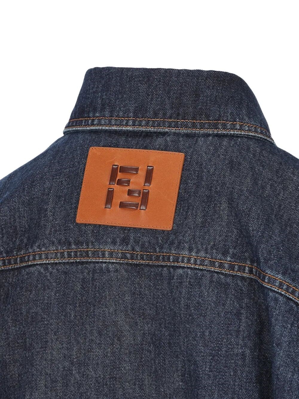 GO-TO DENIM SHIRT JACKET WITH QUILTED FF MOTIF