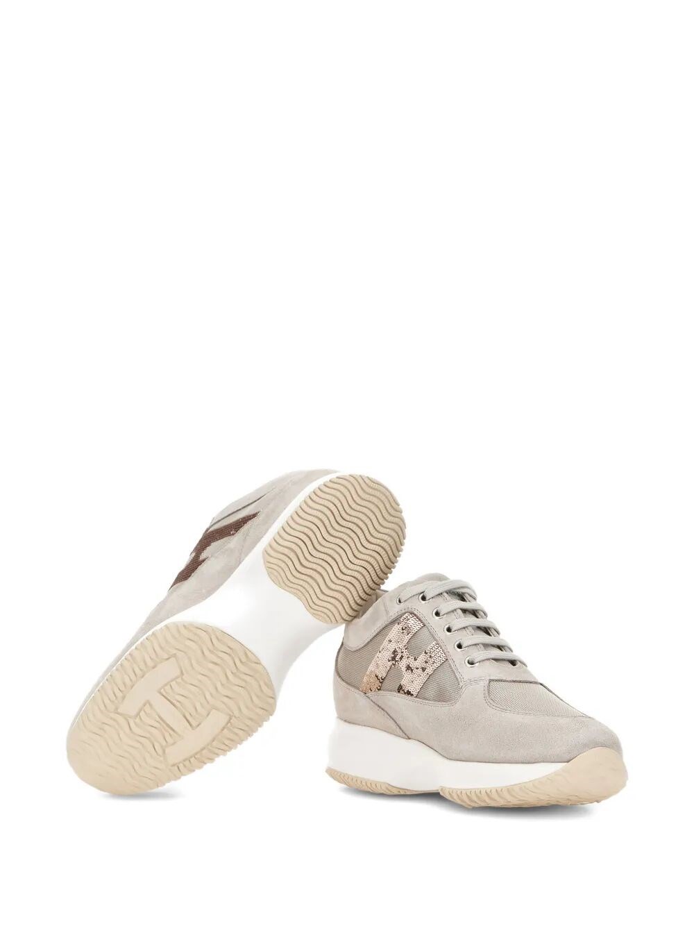 HOGAN INTERACTIVE SUEDE SNEAKERS WITH SEQUINS