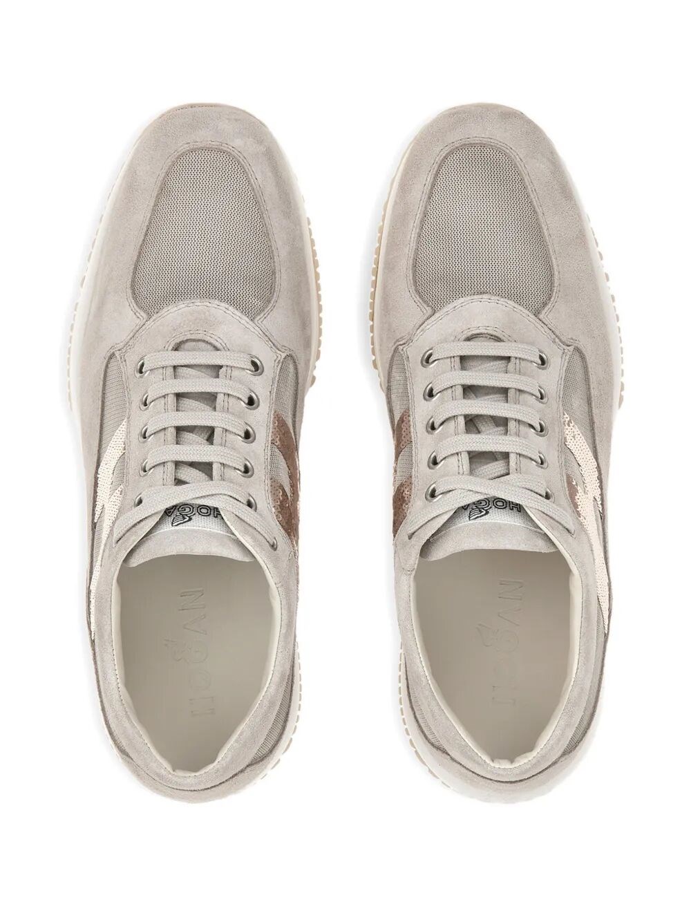 HOGAN INTERACTIVE SUEDE SNEAKERS WITH SEQUINS