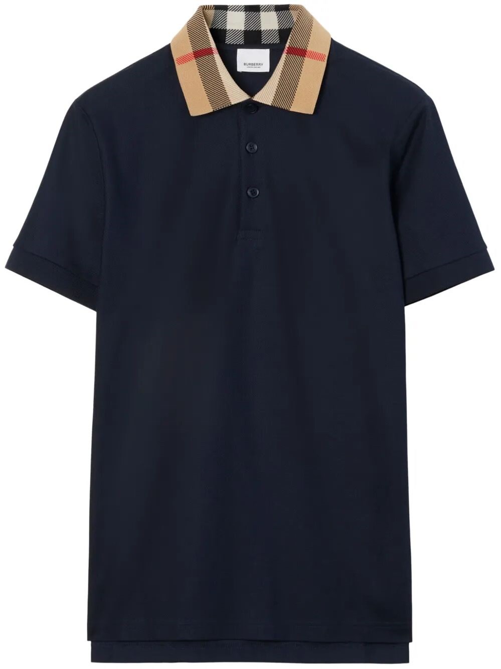SLIM FIT CHECK COLLAR COTTON POLO SHIRT