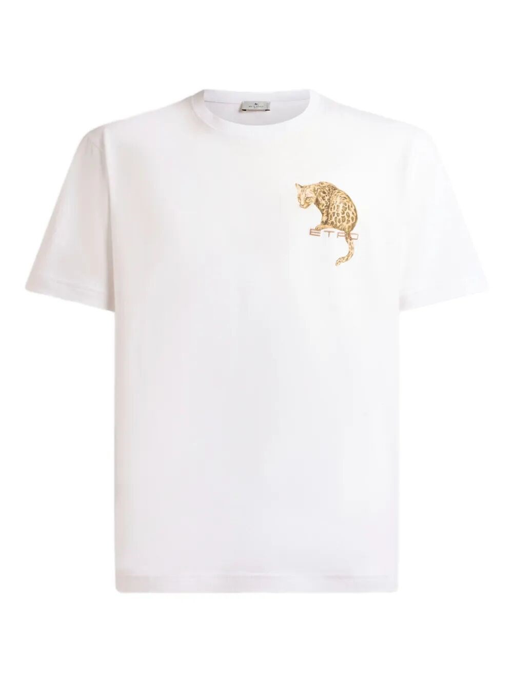 COTTON T-SHIRT WITH LEOPARD PRINT AND ETRO EMBROIDERY