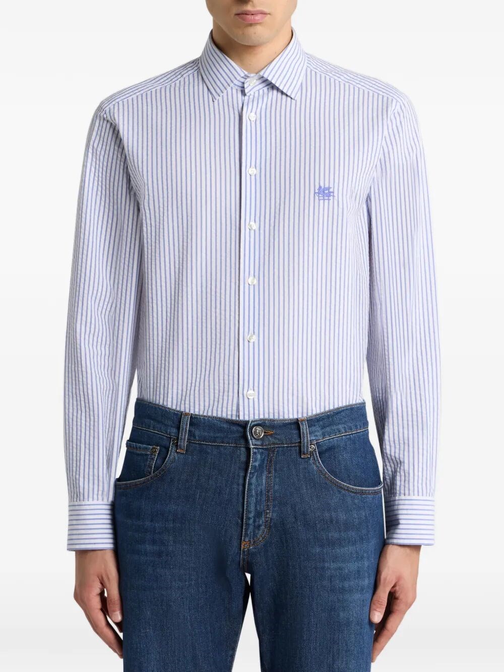 STRIPED COTTON SEERSUCKER SHIRT