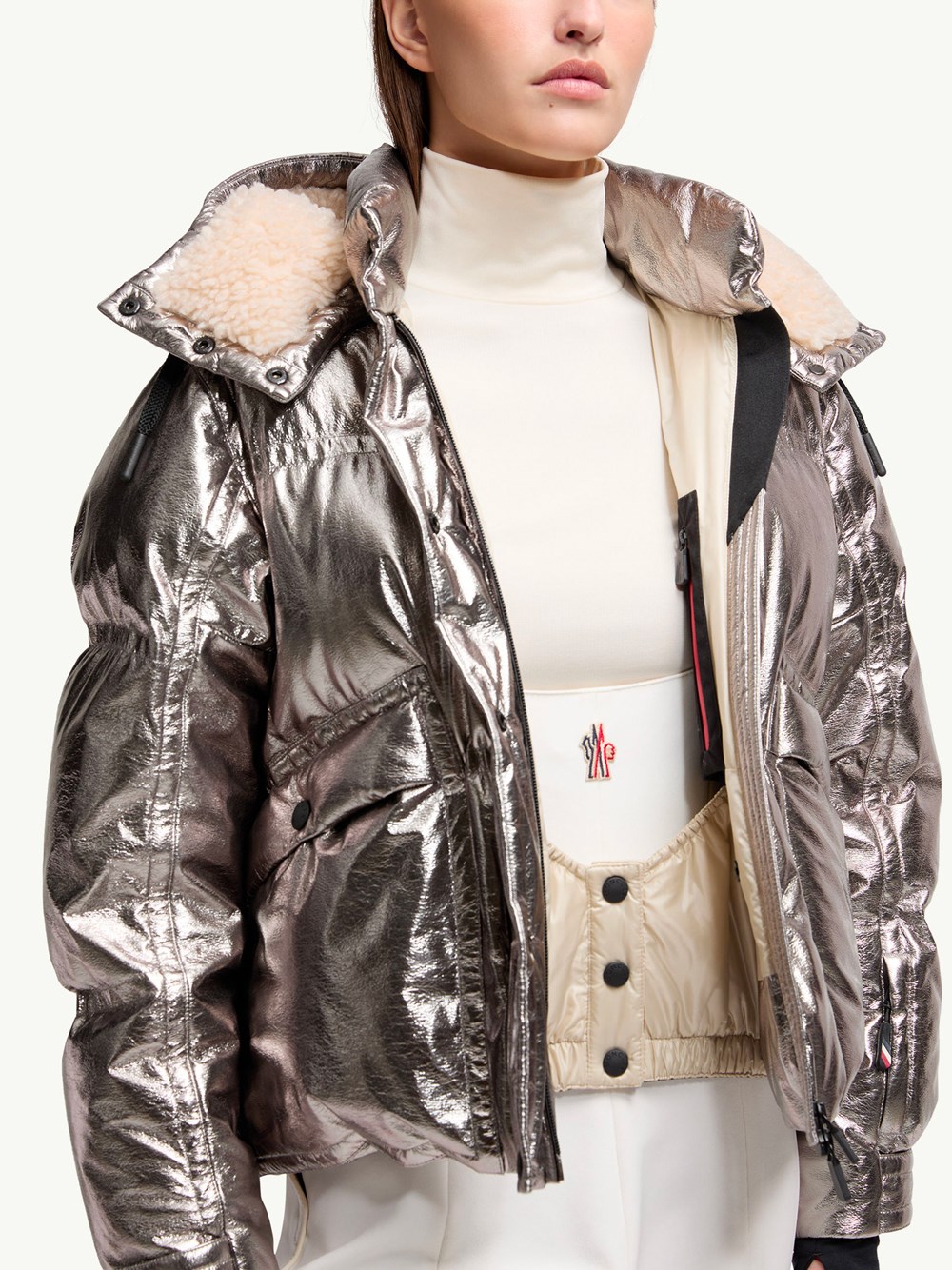 CALAQUE METALLIC HOODED SKI JACKET