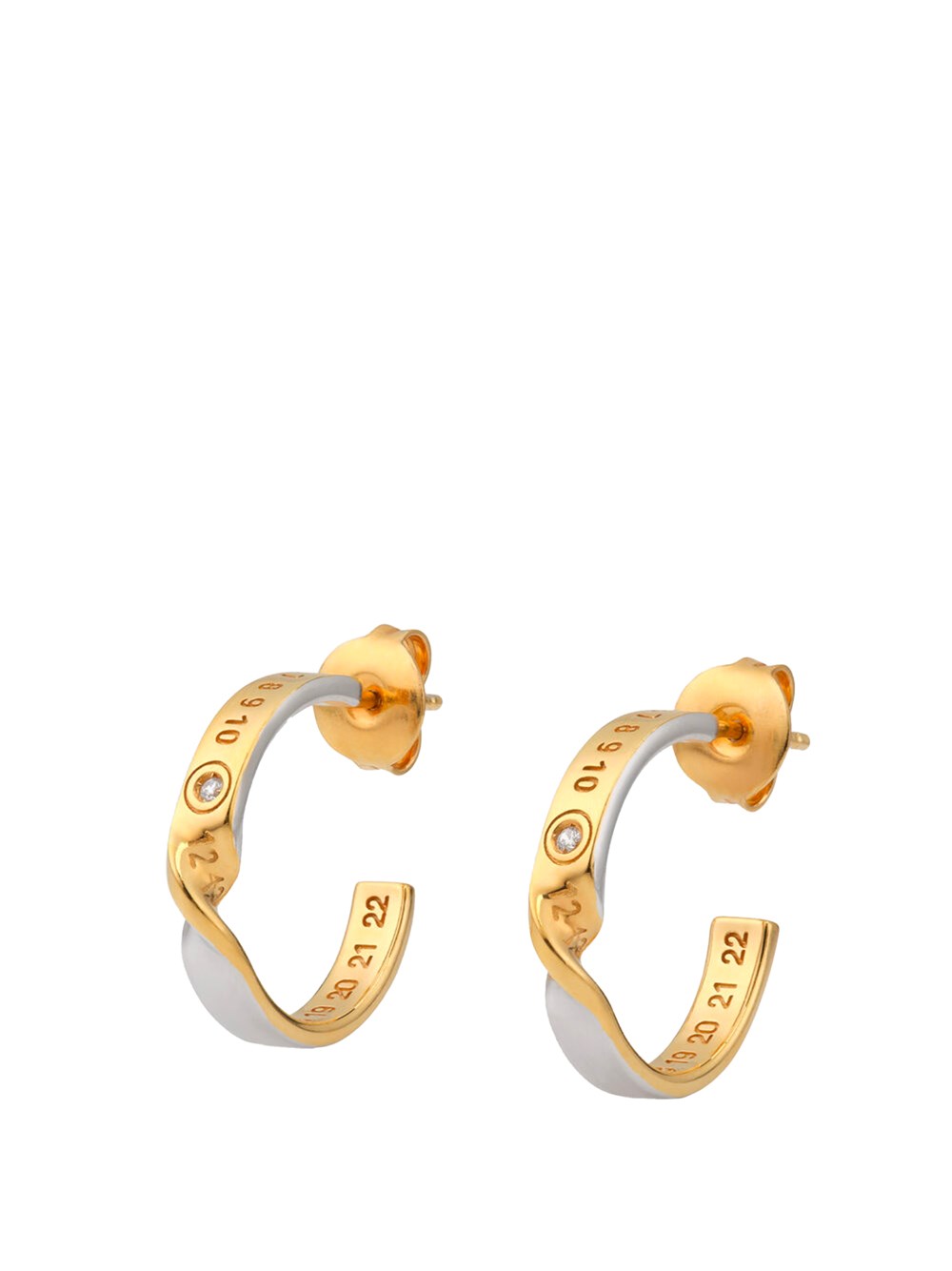 NUMERICAL DIAMOND HOOP EARRINGS