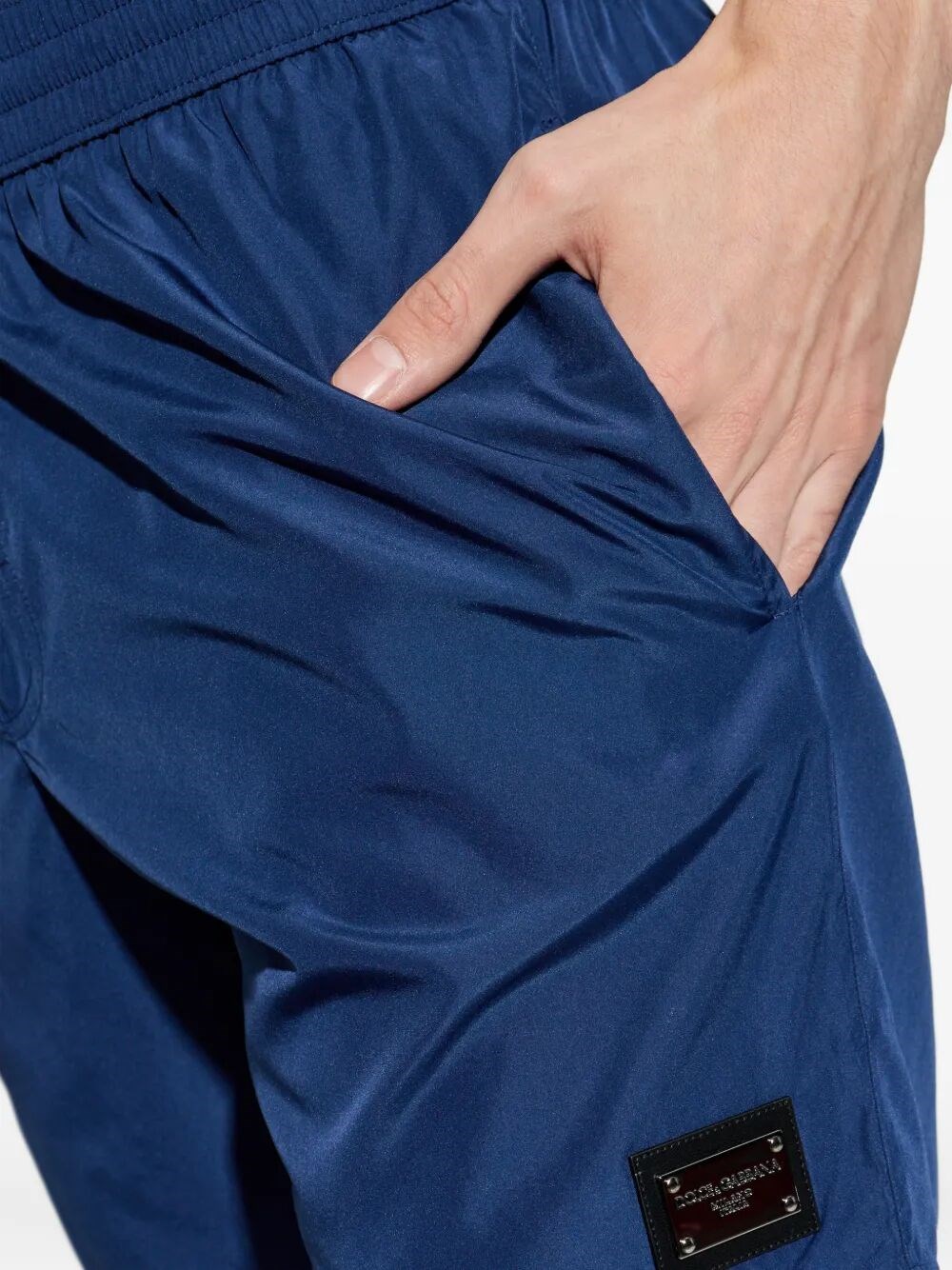 MEDIUM SWIM BOXER WITH LOGO PLAQUE