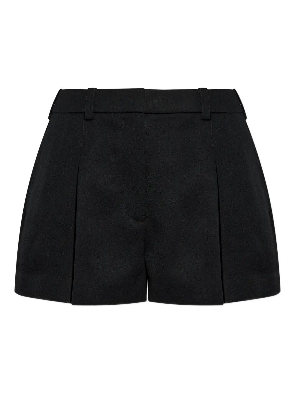 PLEATED WOOL SHORTS 