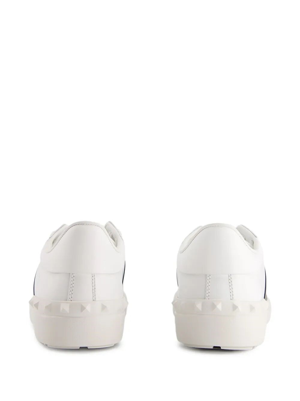 OPEN LEATHER SNEAKERS WITH CONTRAST BAND AND STUD DETAILS