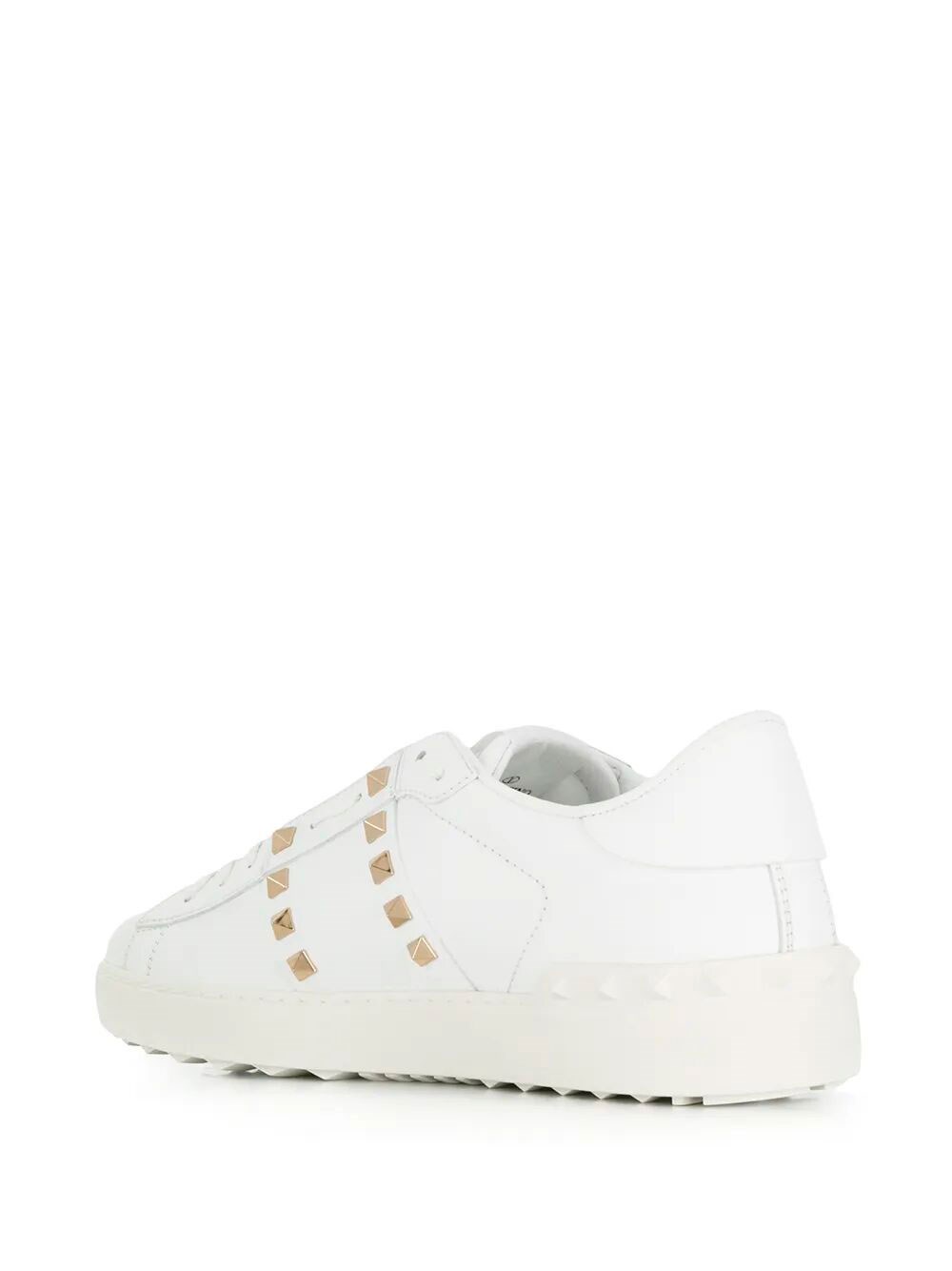ROCKSTUD UNTITLED LEATHER SNEAKERS WITH PLATINUM-FINISH STUDS