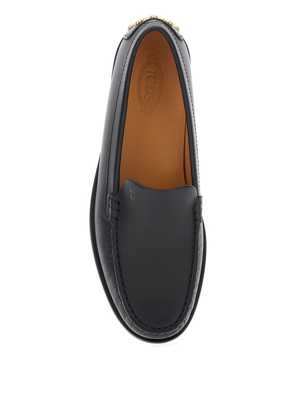 LEATHER LOAFERS WITH METAL GOMMINI