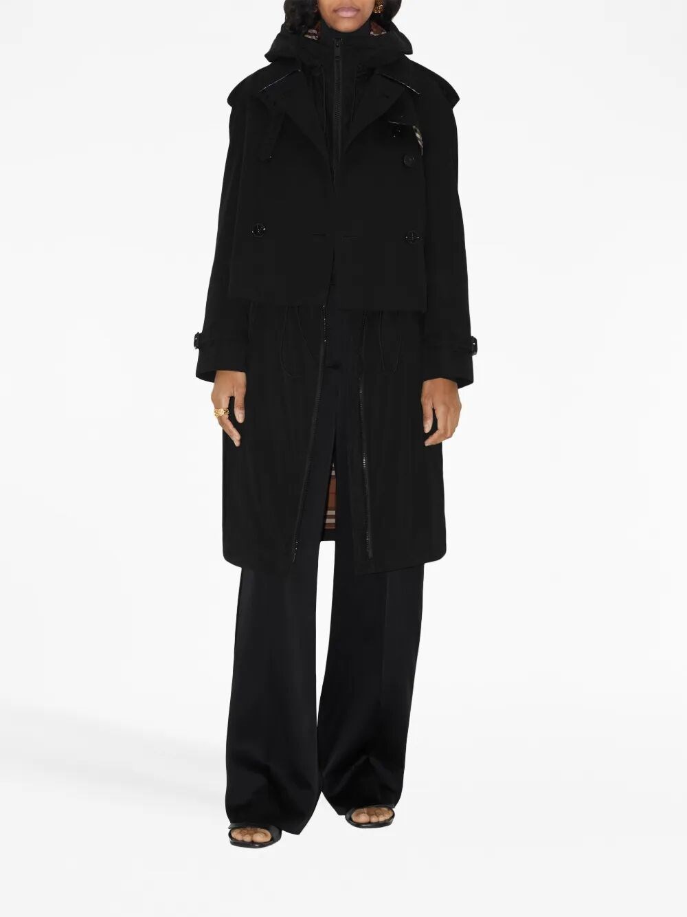 CROPPED GABARDINE TRENCH JACKET